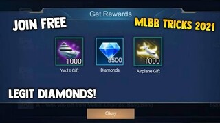 FREE BP GIFT COINS AIRPLANE AND DIAMONDS | MLBB DIAMONDS TRICKS! MOBILE LEGENDS 2021
