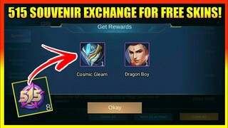 515 SOUVENIR EXCHANGE FOR FREE LEGEND SKIN!! (WATCH THIS!) || MOBILE LEGENDS BANG BANG