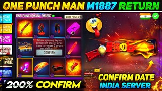 One Punch Man M1887 Return | Next M1887 Skin In Free Fire | One punch man M1887 Gun Skin Return Date