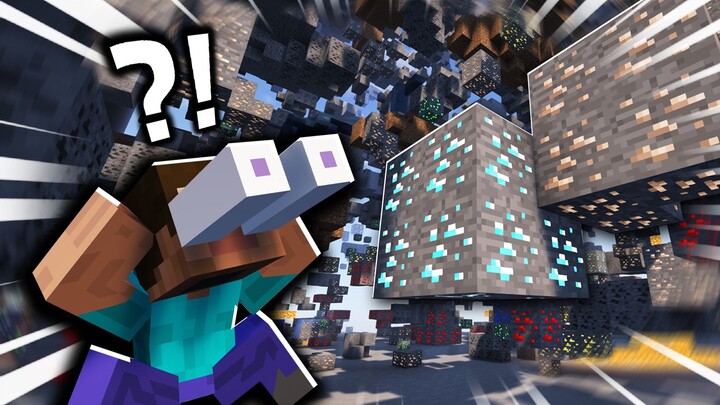 عندما كان المبتدئ يحفر للحصول على المعادن، تم استبدال جميع الحجارة تحت الأرض بمكعبات شفافة! اللاعب: 