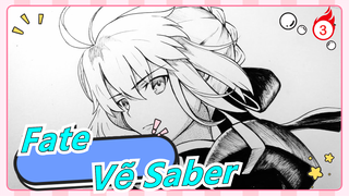 [Fate/Vẽ tranh] Vẽ Saber (｡･ω･｡)ﾉ♡_3