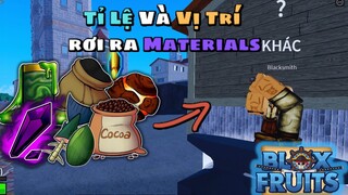 Roblox- Tỉ Lệ Rơi Ra Và Vị Trí Các Nguyên Liệu (Materials) | Blox Fruit