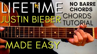 Justin Bieber - LIFETIME Chords (SUPER EASY GUITAR TUTORIAL) for Acoustic Cover