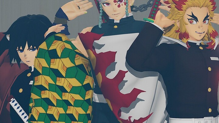 【MMD×Demon Slayer Blade】Masked bitcH - Giyuu Tooka, Anjurou Purgatory, Uku Tengen