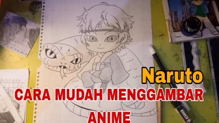 cara mudah menggambar anime Naruto