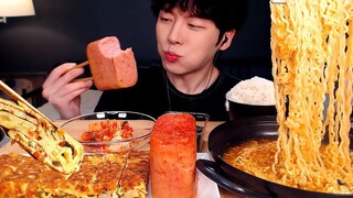 SIO Mukbang! Trứng chiên cuộn, thịt hộp, mỳ, kim chi