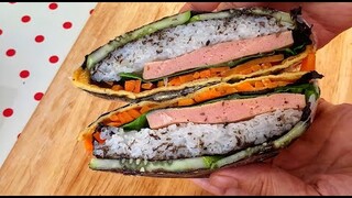 Kimbap gấp - Món ăn Hàn Quốc, Folded kimbap , vừa nhanh vừa dễ !