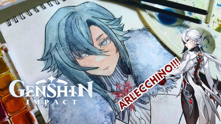 [PART 5] DRAWING ARLECCHINO!! - GENSHIN IMPACT | COLORING