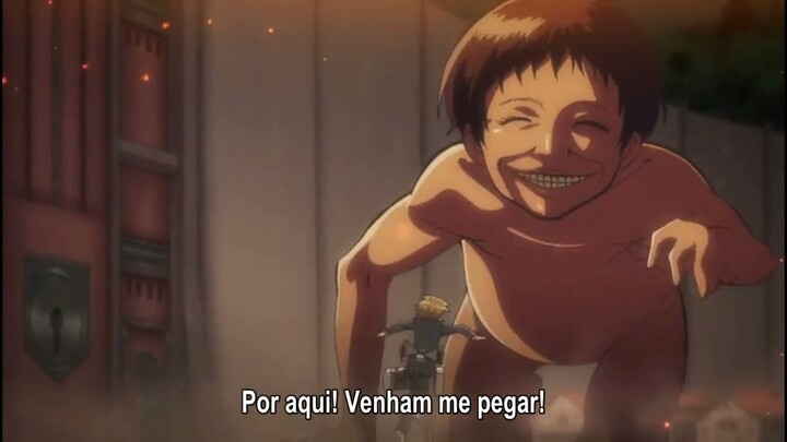 Eren carregando a chave | Shingeki Kyojin Chuugakkou 12 Final Legendado pt br