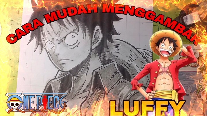 cara yg sangat mudah menggambar Luffy, one piece