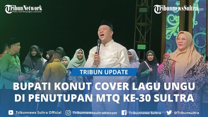 Momen Bupati Konawe Utara Ruksamin Semangat Menyanyi di Atas Panggung Penutupan MTQ ke-30 Sultra