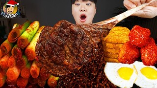 ASMR MUKBANG 직접 만든 양념 치킨먹방! 스테이크 짜파게티 레시피 & 먹방 FRIED SHRIMP AND BLACK BEAN NOODLES EATING SOUND!