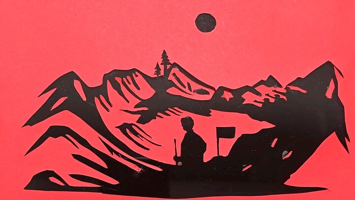 Paper-cut art, upgraded: Moving up to four panels is quite a challenge! But this special occasion is