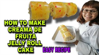 CREAMA DE FRUITA JELLY ROLL CAKE Lhynn Cuisine #creamadefruita #jellyrollcake #spongecake