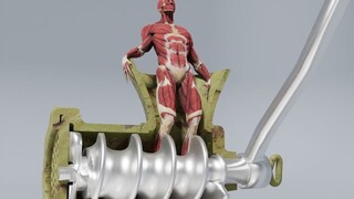 What happens if a human body falls into a meat grinder? [Animation simulation]