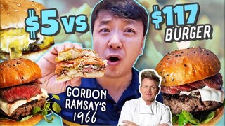 $5 vs. $117 BURGER! GORDON RAMSAY BURGER REVIEW in Seoul South Korea