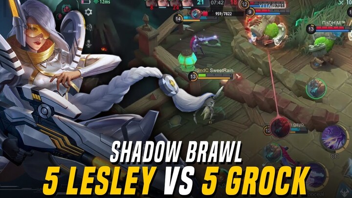 5 Lesley vs. 5 Grock!! | Shadow Brawl Mode Mobile Legends: Bang Bang