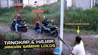 Curanmor Apes !! Para Maling Sial Kena Hantaman Golok Saat Ketahuan Mencuri Motor