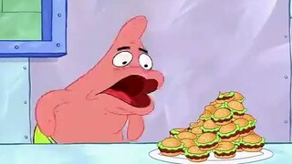 Patrick Star ate 1,000 crab patties without changing his face