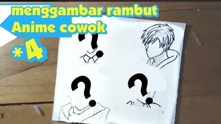 Cara gambar rambut anime cowok