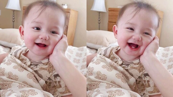 一睡醒就笑嘻嘻的人类幼崽能有多可爱 !?