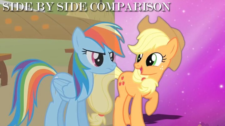 Epic Rap Battles of Ponyville: Applejack VS Rainbow Dash [Side by Side Comparison]