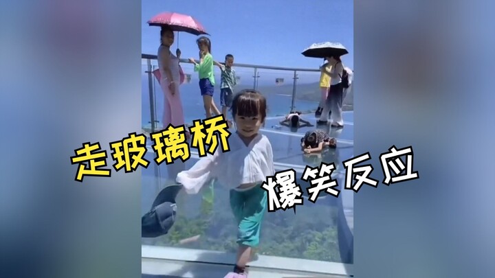 “Cute Kid’s Hilarious Reaction on the Glass Bridge”