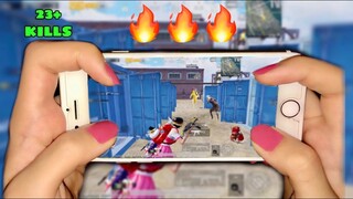 FULL RUSH GAMEPLAY 😈 iPhone 7 Catlara HANDCAM | 4 Finger + Full Gyro | PUBG MOBILE