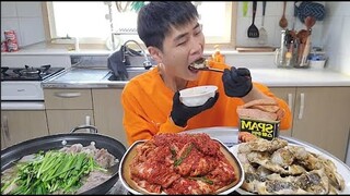 꽃돼지 대전 선화동 실비김치 황제수육 간장게장 스팸구이 밥도둑 한식먹방[korean food]mukbang Eating show 吃播