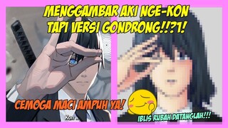 Menggambar AKI HAYAKAWA Nge-Kon Versi Gondrong!! T-T Gatahan!