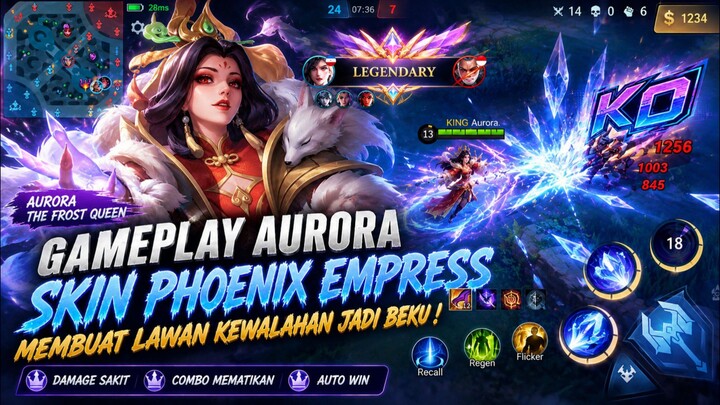 Gameplay Aurora skin special membuat lawat kewalahan menjadi beku !