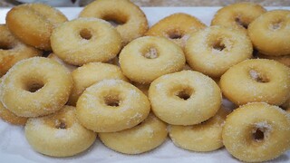 โดนัทนมสดคลุกน้ำตาล แป้งนุ่มๆ นวดมือง่ายๆ  Donuts With Sugar