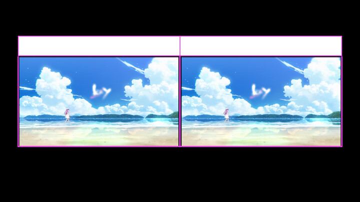 Footsteps on the seaside... A comparison of the before and after versions of the "Summer Pockets" OP