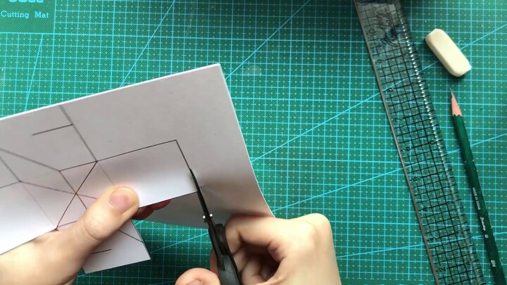 Tutorial pembuatan kartu mesin foto stereoskopik cetakan pisau mesin Karen Burniston dengan gaya yan