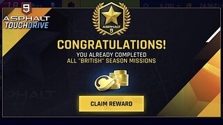 ASPHALT 9: LEGENDS - All Season Pass Missions Completed - British Season