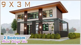 SMALL HOUSE DESIGN | 9X3 Meters with 2 Bedroom Loft