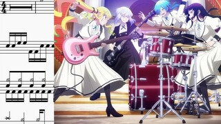 [مخطط طبول ديناميكي] Ready to Rock - BAND-MAID، الروك هو هواية السيدات OP