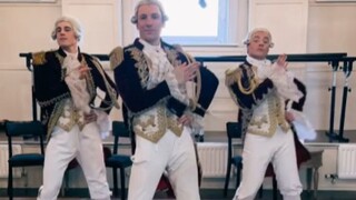 18th Century British Men's Group Performs Modern Dance to the British Version of the Collapse of Rit