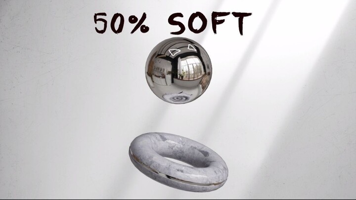 0% vs 100% Ball Soft Body 3D Simulation in Cinema4d