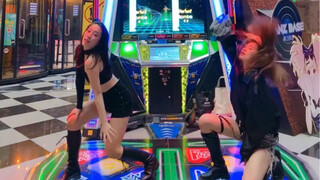 神走位甩头舞【ADIOS-everglow】跳舞机双人背跳【E舞成名】十月新歌
