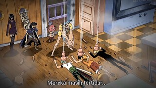 cara membangunkan sanji, Luffy, dan Zoro. usop IQ 1000