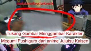 Tukang Gambar Menggambar Karakter Megumi Fushiguro dari anime Jujutsu Kaisen