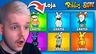 😱 COMO RESGATAR GRÁTIS AS SKINS DA NOVA PARCERIA DO STUMBLE GUYS X RABBIDS! 🔥 ‹ KHORTEX ›