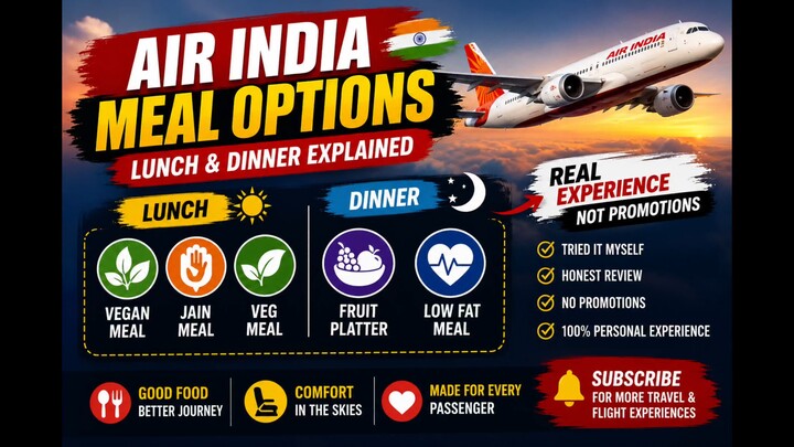 Air India Offers 5 Meal Options! 😲 Which One Would You Choose?