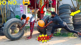 แกล้งระเบิดยางด้วยลูกโป่งแตก ปฏิกิริยาบ้าๆ กับ Popping Balloon Prank (ตอนที่ 11)