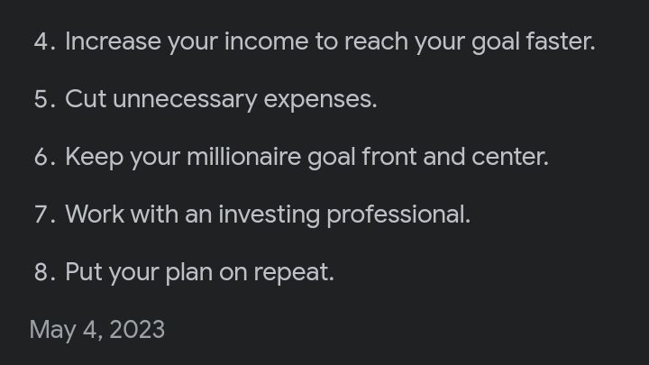 how to be a millionaire