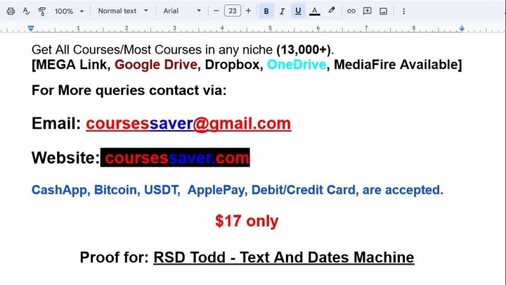 RSD Todd - Text And Dates Machine