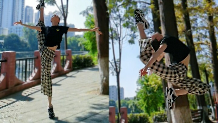 "Daily Practice for Dancers" Practicing by the lake at school