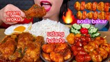 AYAM WOKU, UDANG BALADO, BAKSO & SOSIS BAKAR *SPICY CHICKEN & SHRIMP, SAUSAGE ASMR Eating Sounds 먹방