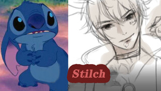 [Digital Illustration]Drawing Stitch as an anime boy character